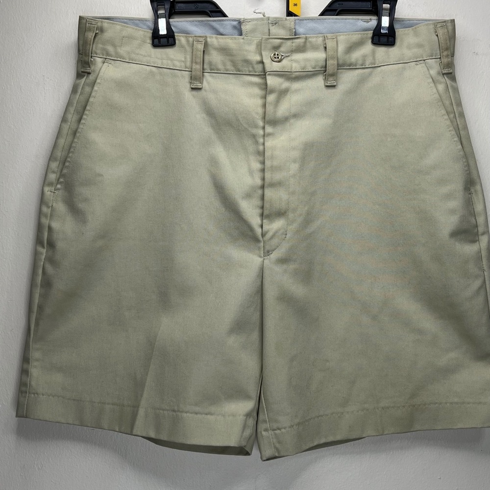 Work'n Gear Shorts Mens 36 Khaki Tan Cotton Blend Twill Workwear Made in USA